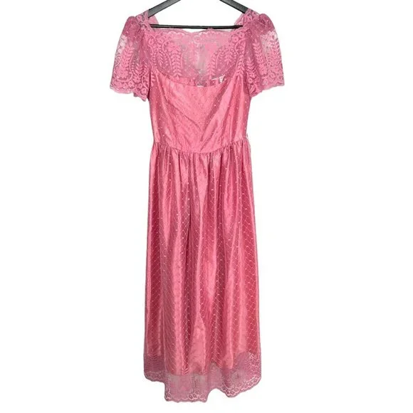 chinese dress ladies Sheer Lace Fishtail Gown in Cherry Red - 14